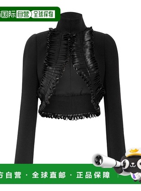 香港直邮Alaia 羊毛饰边夹克 AA9V1166T582B短款