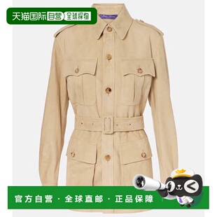 香港直邮ralph lauren 拉尔夫劳伦 女士 Gabbie 绒面革军装夹克