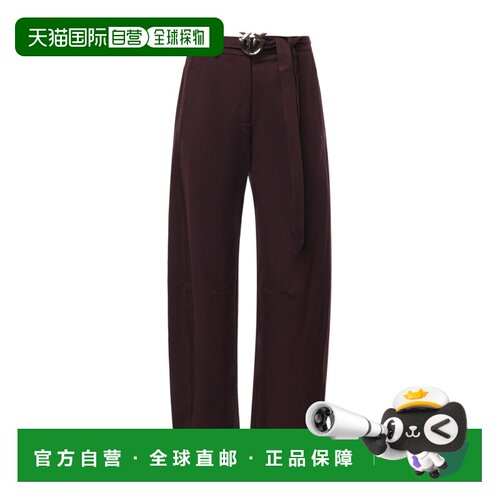 香港直邮PINKO 女士休闲裤 107201A18ERR7 AW2026 棕色 腰带环休
