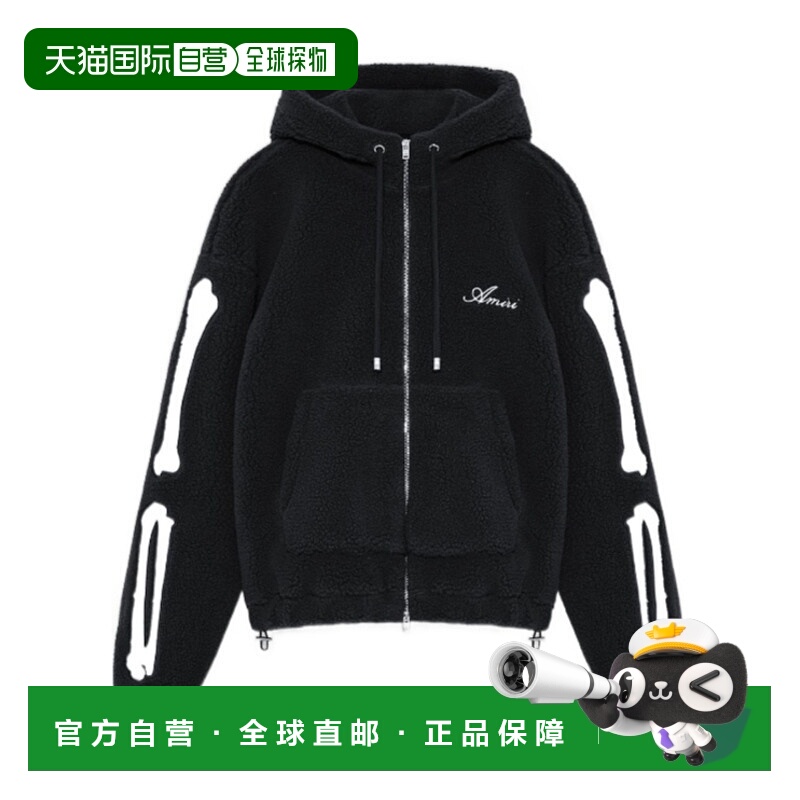 香港直邮Amiri BONES 抓绒拉链连帽衫 AMOUJA1010
