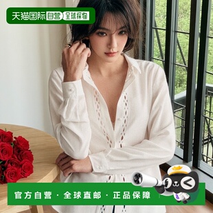 自营欧洲直邮Sezane 女士奶油色真丝衬衫新款