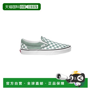 自营欧洲直邮Vans Classic Slip-On浅绿色帆布系带滑板鞋男女通用