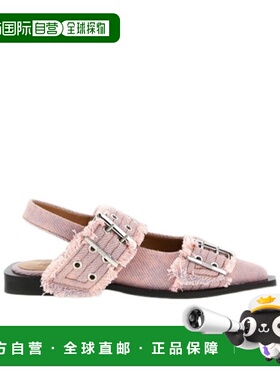 1h可退 香港直邮Ganni 搭扣平底鞋 B1020097