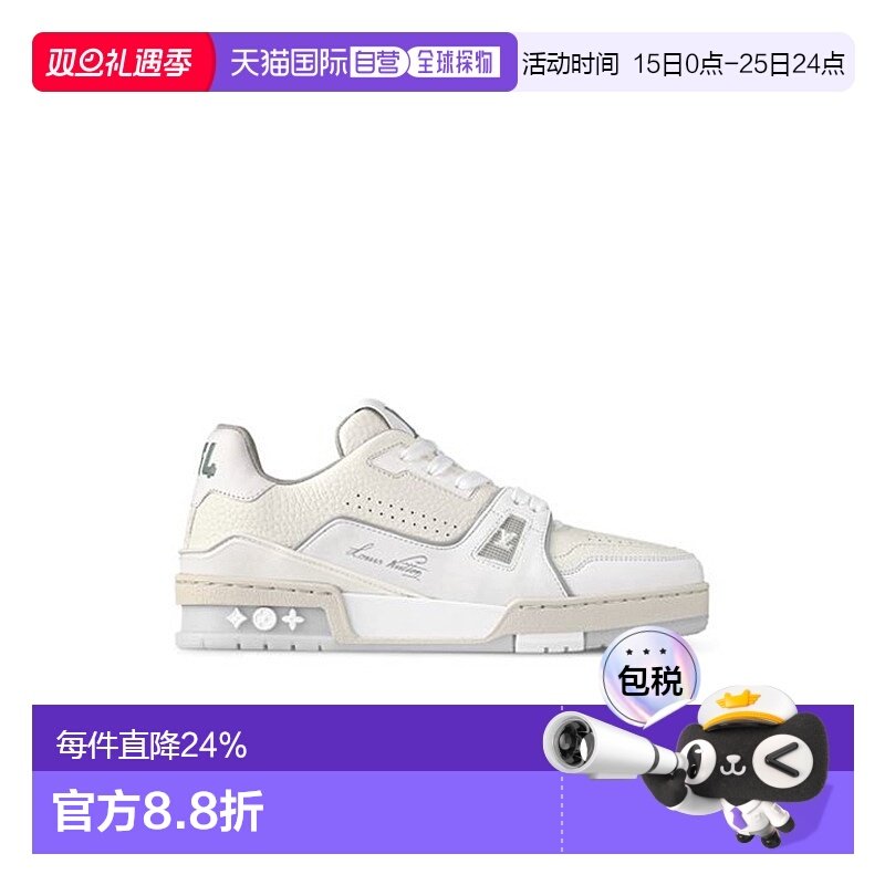 1h可退 欧洲直邮LV路易威登LV TRAINER女士皮革圆头低帮板鞋