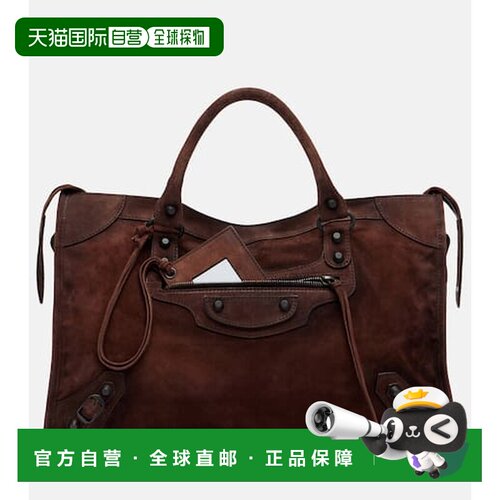 香港直邮Balenciaga 巴黎世家 女士 Le City 中号绒面革手提包