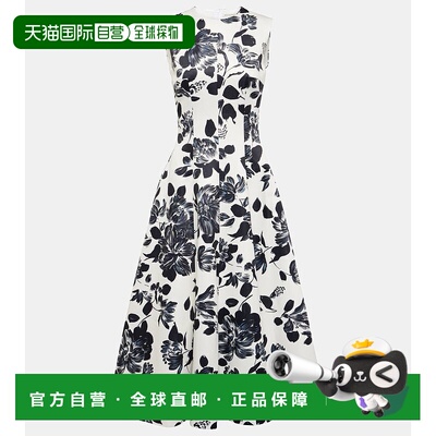 1h可退 香港直邮EMILIA WICKSTEAD 女士 Mara 花朵斜纹布中长连衣