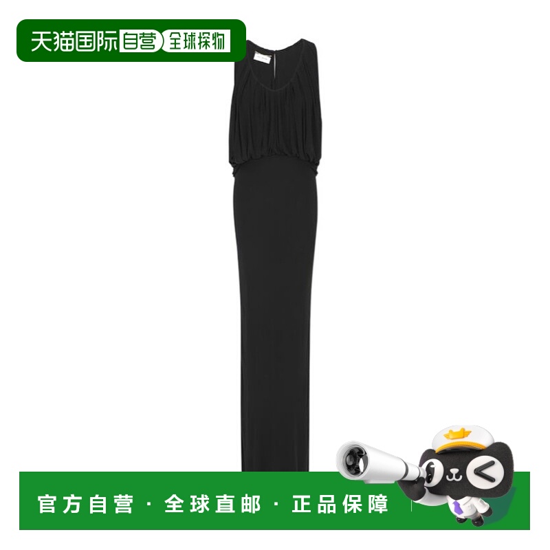 香港直邮Saint Laurent 平纹针织长款垂褶连衣裙 734799Y5G98