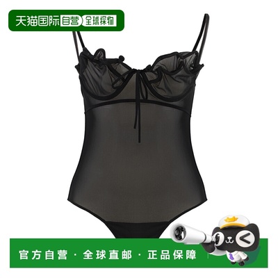 1h可退 香港直邮Y PROJECT 女士 薄纱连体衣 WBODY23S25BLACK
