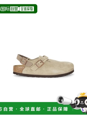 自营欧洲直邮Birkenstock Tokio系列女士灰褐色麂皮可调节后跟扣