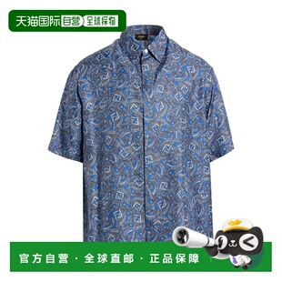 男士 芬迪 花纹衬衫 blue蓝色 1h可退 舒适时尚 香港直邮Fendi