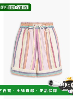 香港直邮ZIMMERMANN 女士 Lexi 条纹棉质帆布短裤 8823ARS245MULT