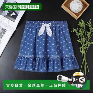 1h可退 香港直邮ZIMMERMANN 女童 印花牛仔半身裙童装 blue蓝色