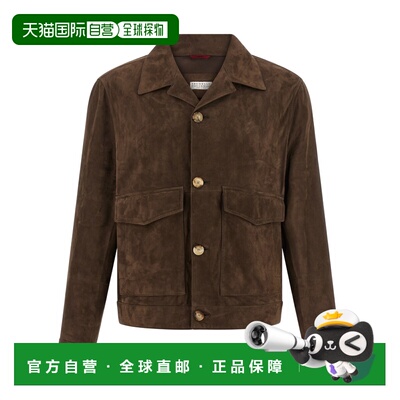 1h可退 香港直邮Brunello Cucinelli 长袖皮夹克 MPCFN2064