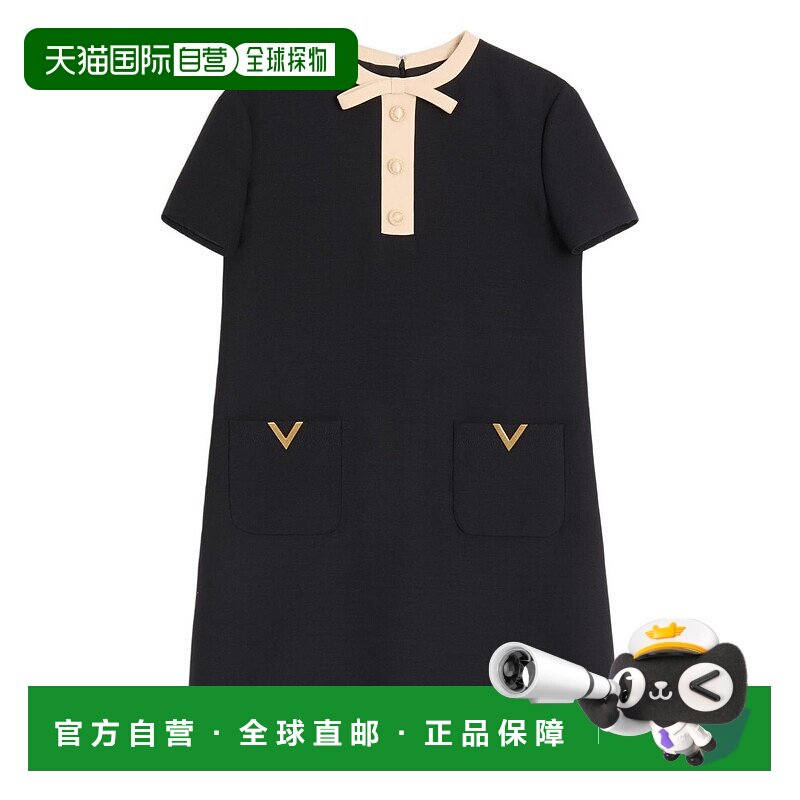 1h可退 香港直邮valentino 华伦天奴 女士 羊毛真丝混纺连衣裙 BV