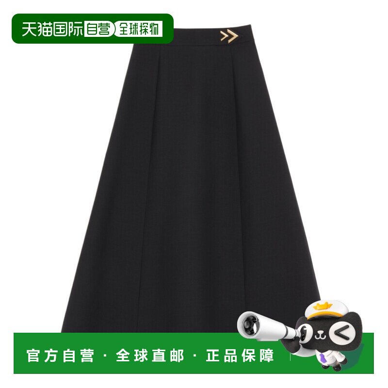 Valentino 绉纱高级定制中长裙 BRAFD51CF半身裙a【付后1h可退】