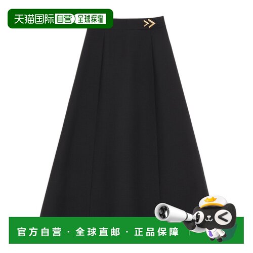 Valentino 绉纱高级定制中长裙 BRAFD51CF半身裙a【付后1h可退】
