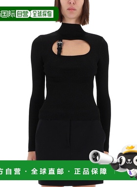 1h可退 香港直邮versace 范思哲 女士 罗纹搭扣上衣 79HAFM16CMH2