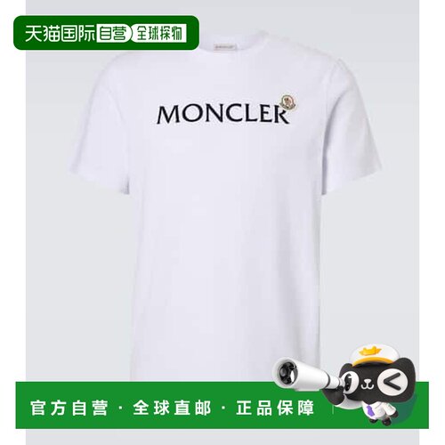 香港直邮Moncler 盟可睐 男士 徽标棉质针织T恤 white白色 舒适时