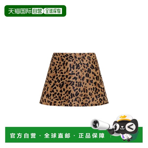 1h可退 香港直邮alaia 女士 豹纹迷你半身裙 9J2266L006A包臀裙