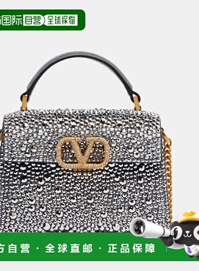 香港直邮Valentino 华伦天奴 女士 VSling 小号精饰绒面革手提包