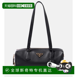 香港直邮Prada 女士 1h可退 普拉达 舒适 中号皮革肩包 black黑色