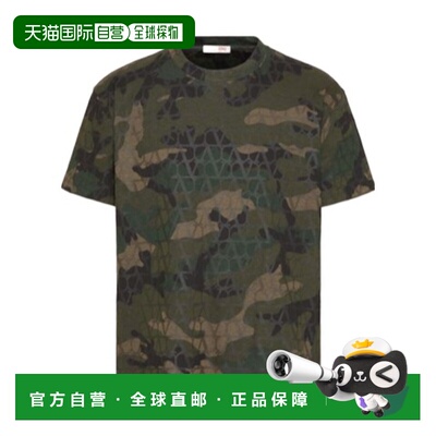 香港直邮Valentino 图标印花棉T恤 5V3MG13AAB6华【付后1h可退】