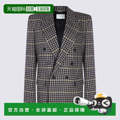 1h可退 香港直邮Saint Laurent 圣罗兰 女士 双排扣长袖夹克 8370