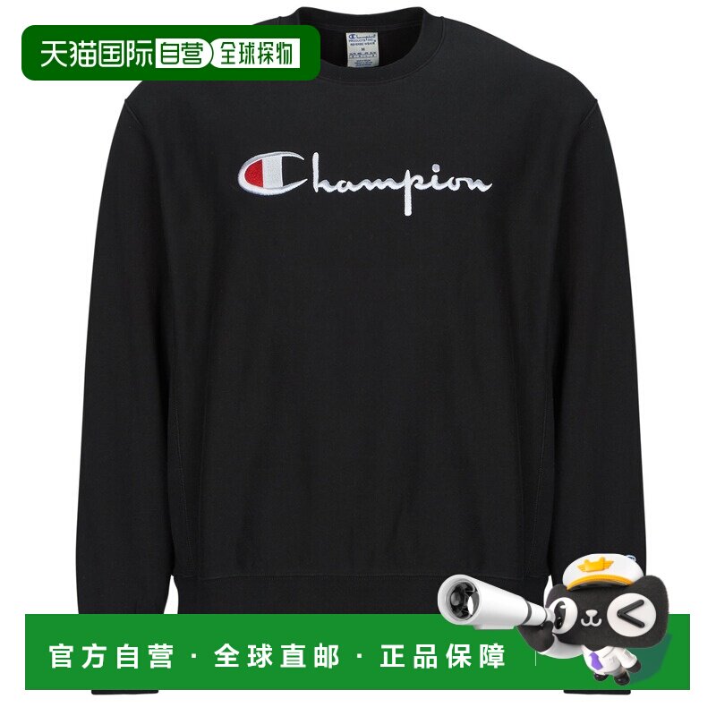 欧洲直邮Champion冠军衣服男女套头运动衫卫衣黑色CREWNECK SWEAT