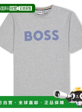 1h可退 香港直邮BOSS 波士 女童 Lrg Lgo Jn44 T恤童装 grey灰色