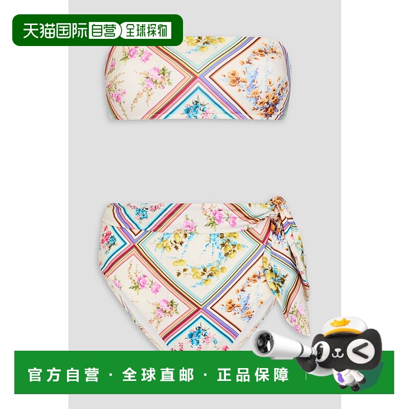 1h可退 香港直邮ZIMMERMANN 女士 印花抹胸比基尼 7954WSS235SETM