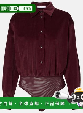 1h可退 香港直邮MaxMara 麦斯玛拉 女士 Fertile 棉质天鹅绒连体