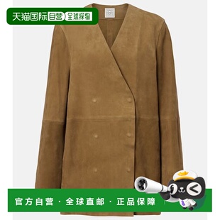 女士 舒适时尚 绒面革西装 brown棕色 外套 香港直邮toteme
