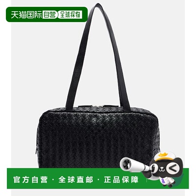 1h可退 香港直邮The Row 女士 Astra 编织皮革肩包 black黑色 舒