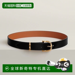1h可退 女士黑色小牛皮腰带30mm 欧洲直邮Hermes 爱马仕