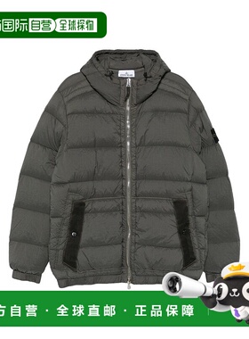 香港直邮Stone Island 石头岛 男士 標誌貼片連帽羽絨夾克 K2S154