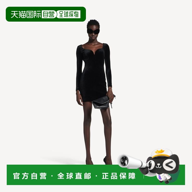 欧洲直邮BALENCIAGA 女士黑色甜心领连衣裙,童装/婴儿装/亲子装,套装,淘宝优惠券,粉丝福利购,淘宝优惠卷