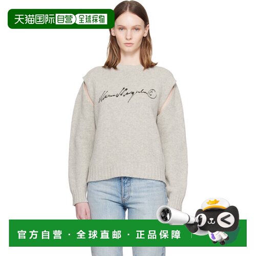 香港直邮Mm6 Maison Margiela 马丁 马吉拉 MM6 女士 灰色 Handwr