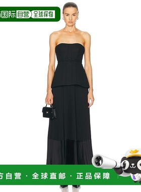 1h可退 香港直邮Simkhai 女士 Prisca 束带紧身胸衣茶色长裙 1251