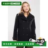 自营欧洲直邮Armor Lux 女士黑色羊毛纽扣开合大衣