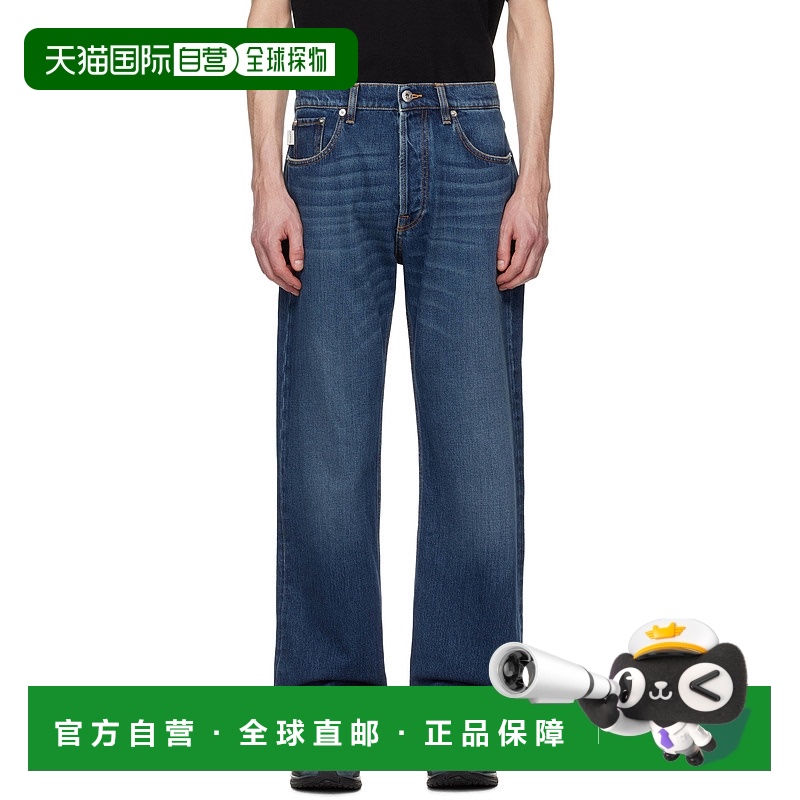 香港直邮Lanvin 朗雯 男士 蓝色 Straight-Leg 牛仔裤 RMTR0147D0