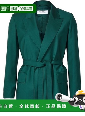 自营欧洲直邮MAXMARA麦丝玛拉 Talento女士深绿色羊毛短款西装外