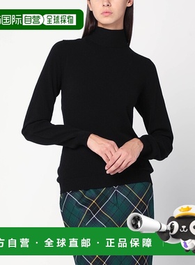 香港直邮Moschino 莫斯奇诺 女士 details 黑色高领交叉毛衣 0901