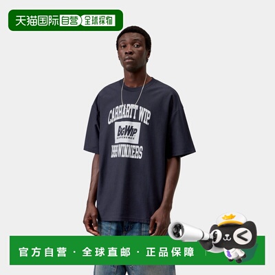 自营欧洲直邮Carhartt WIP 1989 Winners男士深海军蓝棉质印花T恤
