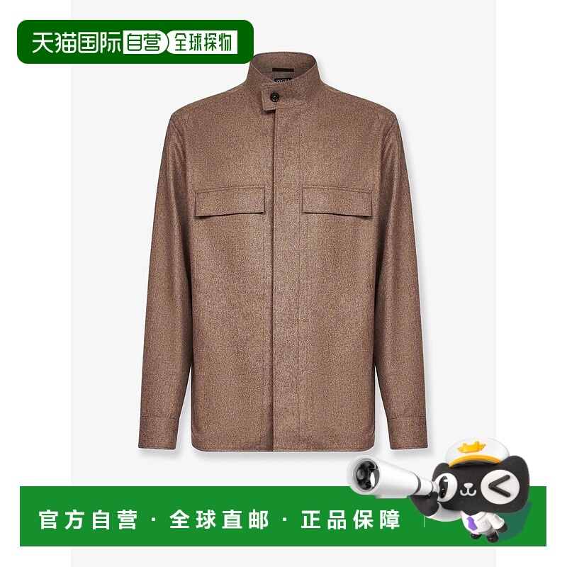 1h可退 香港直邮Zegna 杰尼亚 男士 羊毛衬衫式衬衫 UGV49A2SOT49