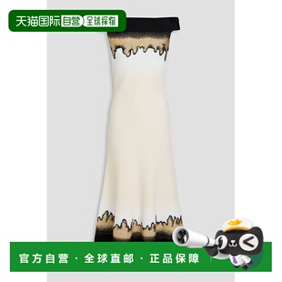 香港直邮mcqueen 麦昆 女士 露肩金属感提花针织中长连 亚历山大