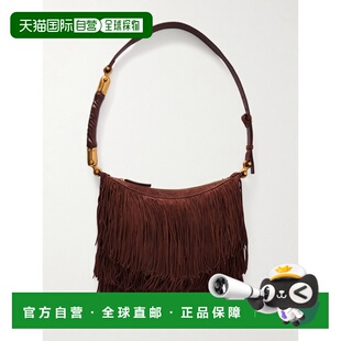 香港直邮Balmain 巴尔曼 女士 Ebene 流苏绒面革肩包 GN0BT053LWS
