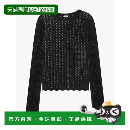 1h可退 美国直邮Saint Laurent 圣罗兰 女士 TOP. 黑色粘胶纤维上