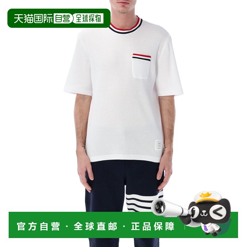 1h可退 香港直邮THOM BROWNE 男士T恤 MJS259AJ0153100 SS2026 白