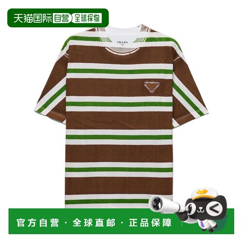 1h可退 香港直邮PRADA 男士T恤 UJN98819ESSOOOF0HP6 CO 棕色 印T