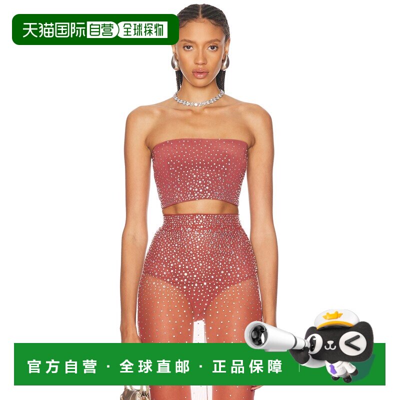 香港直邮ALEX PERRY 女士 水晶网纱短款上衣 T0244RE25